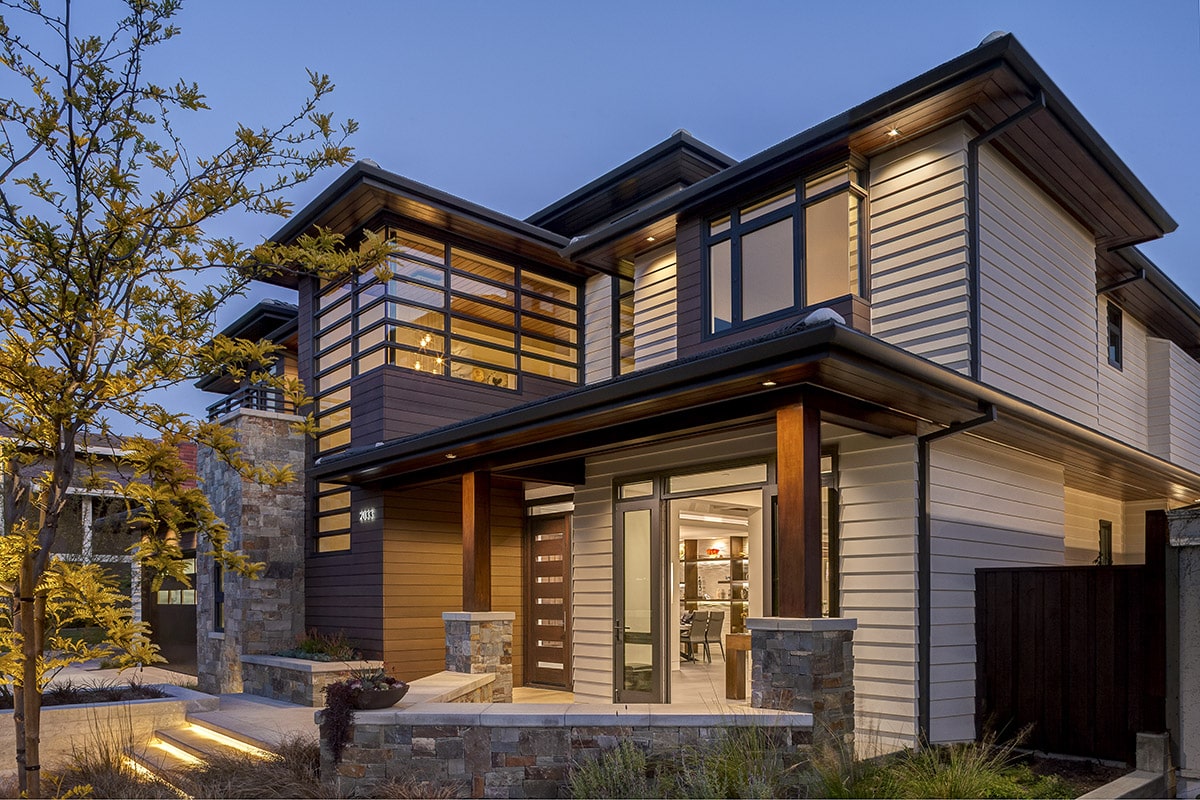 This home in Newport Beach is the most unique residence on the block thanks to its contemporary look and use of numerous windows.