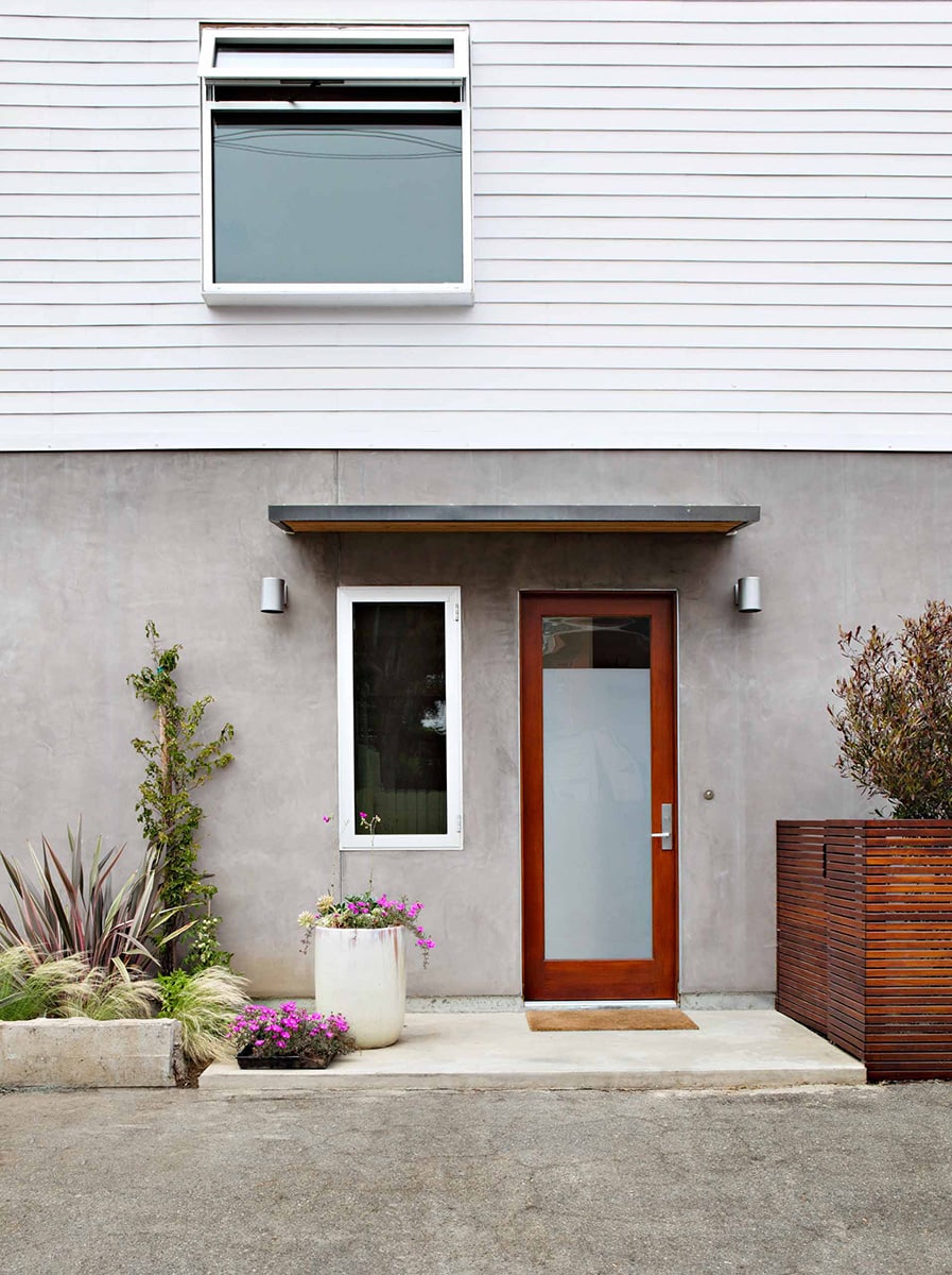 A mix of fixed and operable windows complement the contemporary design of the home.