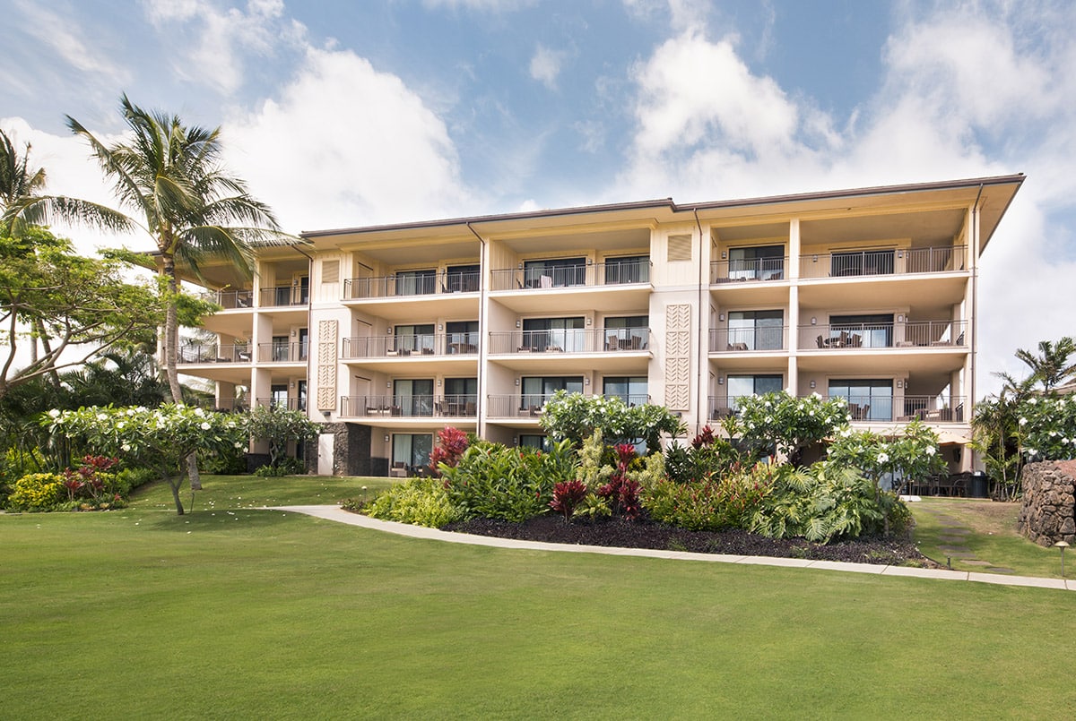 A view of the resort with a multi-slide door for every room.