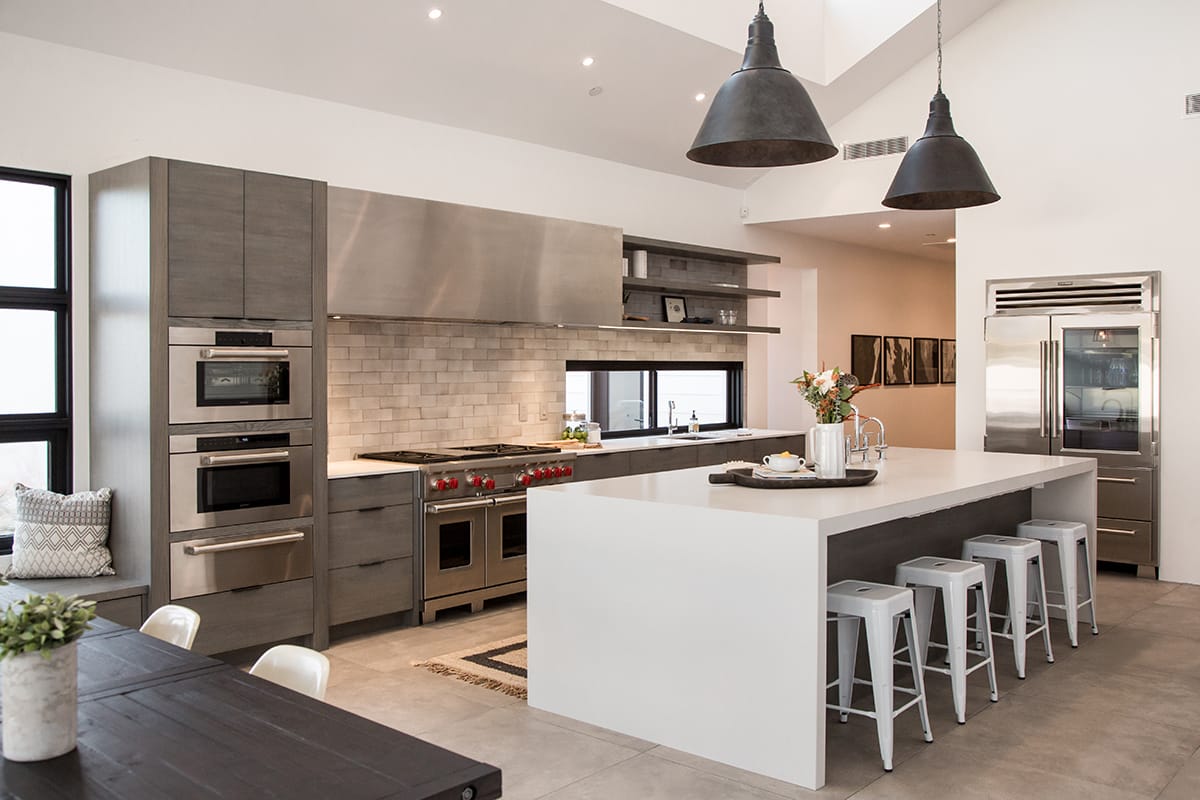 The spacious, modern kitchen is just one stunning aspect of the Modern Farmhouse.