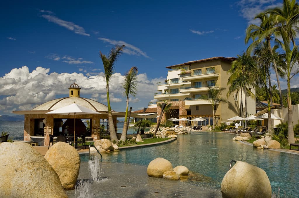 A view of the cabana next to the resort’s pool.