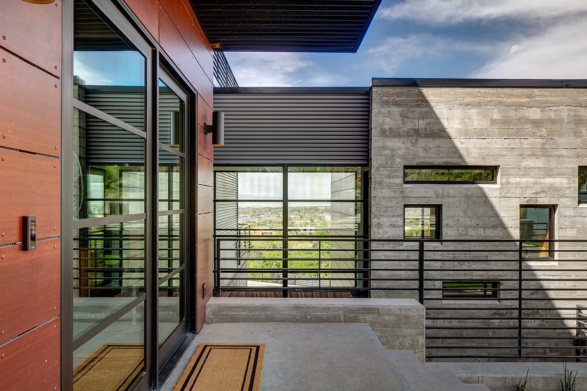 Custom windows of various shapes and sizes.