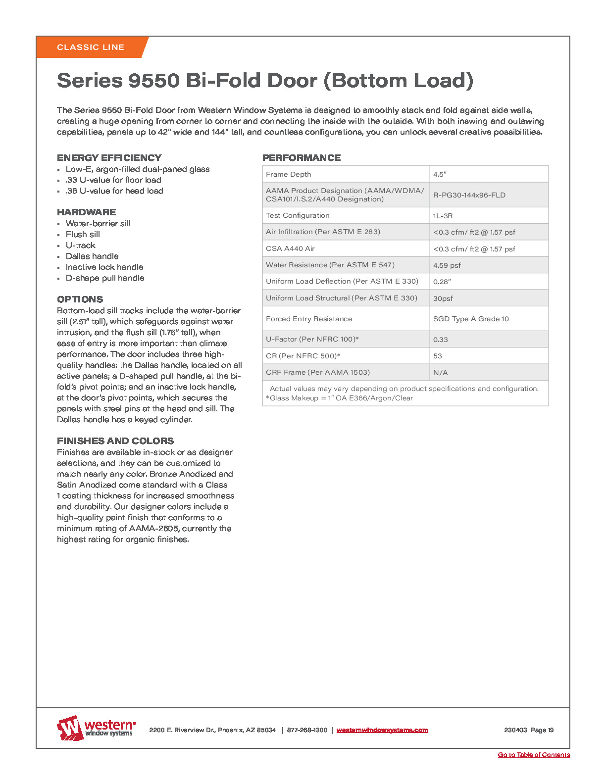 Product Data Sheet – Bottom Load